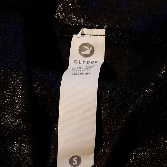 Glyder‎ High Rise Gloss Leggings Size Small Black Shiny Faux Leather Like 28" - Picture 4 of 10